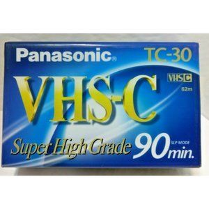 New Panasonic TC30 VHSC Compact‎ Blank Camcorder Video Cassette Tape 90 min